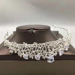Silver Tiara and Crown for Women Crystal Queen Crowns Rhinestone Princess Tiaras for Girl Bride Wedding Hair Accessories for Bridal Birthday Party Prom Halloween Cos-play Costume Christmas