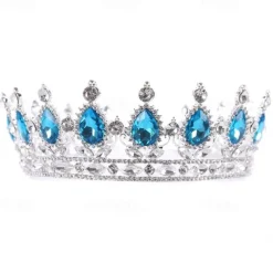 Silver Tiara and Crown for Women Crystal Queen Crowns Rhinestone Princess Tiaras for Girl Bride Wedding Hair Accessories for Bridal Birthday Party Prom Halloween Cos-play Costume