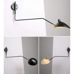 Simple Style Swing Wall Lamp with Dome Lampshade 1-2 Light Black Wall Lamp Suitable for Corridor Entrance Bedroom Dining Room E26/E27 Bulb