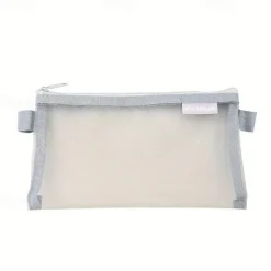 Simple Transparent Mesh Pencil Case Storage Student Pencil Bag Large Capacity Pouches Stationery Cosmetic Bags