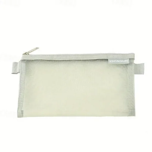Simple Transparent Mesh Pencil Case Storage Student Pencil Bag Large Capacity Pouches Stationery Cosmetic Bags