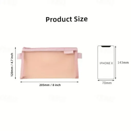 Simple Transparent Mesh Pencil Case Storage Student Pencil Bag Large Capacity Pouches Stationery Cosmetic Bags