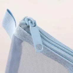 Simple Transparent Mesh Pencil Case Storage Student Pencil Bag Large Capacity Pouches Stationery Cosmetic Bags