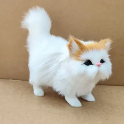 Simulated Cat Simulated Gray Cat Small Cat Decorations Flower Cat Crafts Toys Persian Cat Window Decorations（Random cat pupil color）
