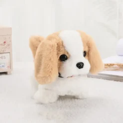 Simulated Electric Dog Plush Electric Dog Can Walk Bark Nod And Wag Its Tail Children's Toy Dog Stall