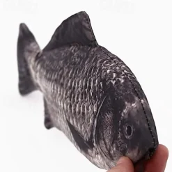 Simulation Fish-Shaped Pencil Case Pencil Bag Waterproof Pencil Bag Fish Coin Purse Novelty Pencil Bag Interesting Pencil Bag Durable Stationery Bag Gift Boys Girls School Office Supplies