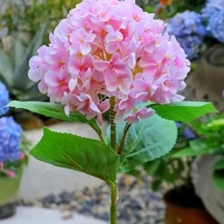 Simulation Hydrangea Solar Ground Lamp Outdoor Waterproof Garden Lawn LED Lights, Realistic LED Flowers Powered Decorative Ground Solar Flower Lights for Lawn Decoration Yard Backyard Decor Gift