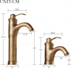 Single Handle Bathroom Faucet,Brass One Hole Waterfall/Centerset, Brass Traditional Bathroom Sink Faucet Contain with Cold and Hot Water
