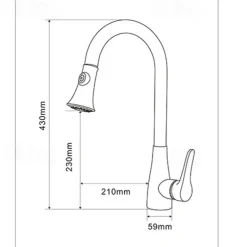 Single Handle Kitchen Faucet,Black Nickel One Hole Pull-out Standard Spout or Spray Type Standard Spout Oil-rubbed Bronze Kitchen Faucet with Cold and Hot Switch