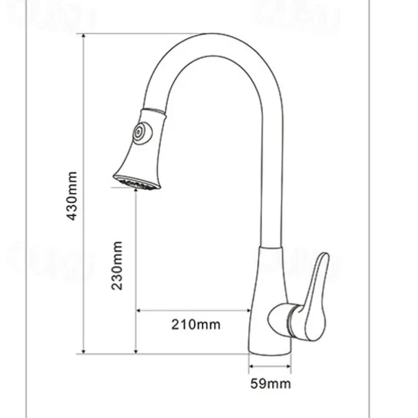 Single Handle Kitchen Faucet,Black Nickel One Hole Pull-out Standard Spout or Spray Type Standard Spout Oil-rubbed Bronze Kitchen Faucet with Cold and Hot Switch