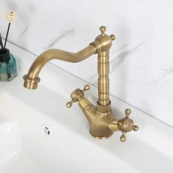 Single Handle Kitchen Faucet Antique Brass One Hole Rotatable Standard Spout/Tall/­High Arc, Brass Antique/COD Kitchen Faucet with Supply Lines / Adjustable to Cold and Hot Water