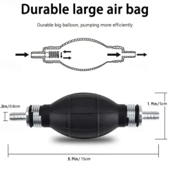 Siphon Pump, Portable High Flow Siphon Hand Pump For Gas Gasoline Petrol Diesel Oil Liquid Water Fish Tank With 2 Durable PVC Hoses