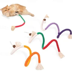 Sisal Rope Cat Toys 3 Pack Bite-Resistant Catnip Toys Cat Toys for Bored Indoor Cats Safe Teeth Cleaning Chew Cat ToyInteractive Cat Kicker Toys for Indoor Cats Kitten Toys 27inch All Breeds