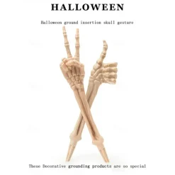 Skeleton Hands Stakes, Skull Arm Stakes, Spooky Garden Ornament for Halloween, Backyard Graveyard Scenes Adding A Horror Atmosphere
