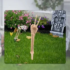 Skeleton Hands Stakes, Skull Arm Stakes, Spooky Garden Ornament for Halloween, Backyard Graveyard Scenes Adding A Horror Atmosphere