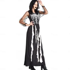 Skeleton Skull Ghostly Bride Devil Halloween Cosplay Costume Party Costume Masquerade Outfits Cosplay Adults' Women's Masquerade Mardi Gras Performance Party Halloween Easy Halloween Costumes Dress Up