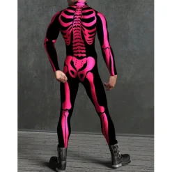 Skeleton Skull Halloween Cosplay Costume Bodysuits Full Body Catsuit Carnival Costume Full Body Suit One Piece Scary Costume Kid's Adults' Men's Women's Masquerade Mardi Gras Party Halloween Easy