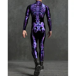 Skeleton Skull Halloween Cosplay Costume Bodysuits Full Body Catsuit Carnival Costume Full Body Suit One Piece Scary Costume Kid's Adults' Men's Women's Masquerade Mardi Gras Party Halloween Easy