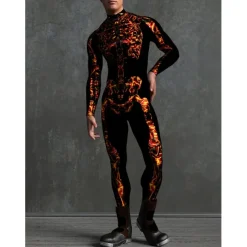 Skeleton Skull Halloween Cosplay Costume Bodysuits Full Body Catsuit Carnival Costume Full Body Suit One Piece Scary Costume Kid's Adults' Men's Women's Masquerade Mardi Gras Party Halloween Easy