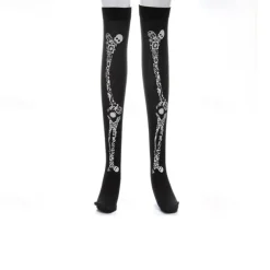 Skeleton Skull Halloween Socks / Long Stockings Halloween Props Halloween Women's Halloween Mardi Gras Easy Halloween Costumes Dress Up