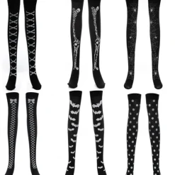 Skeleton Skull Halloween Socks / Long Stockings Halloween Props Halloween Women's Halloween Mardi Gras Easy Halloween Costumes Dress Up
