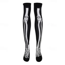 Skeleton Skull Halloween Socks / Long Stockings Halloween Props Halloween Women's Halloween Mardi Gras Easy Halloween Costumes Dress Up