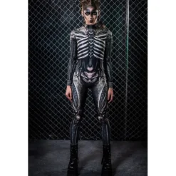 Skeleton Skull Halloween Cosplay Costume Bodysuits Carnival Costume Full Body Suit Cosplay Kid's Adults' Women's Carnival Masquerade Mardi Gras Performance Party Halloween Easy Halloween Costumes