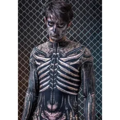 Skeleton Skull Halloween Cosplay Costume Bodysuits Carnival Costume Full Body Suit Cosplay Kid's Adults' Men's Carnival Masquerade Mardi Gras Performance Party Halloween Easy Halloween Costumes Dress