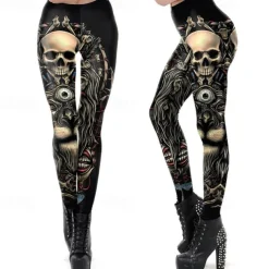 Skeleton Skull Halloween Cosplay Costume Party Costume One Piece Adults' Women's Carnival Masquerade Mardi Gras Performance Party Easy Halloween Costumes Dress Up