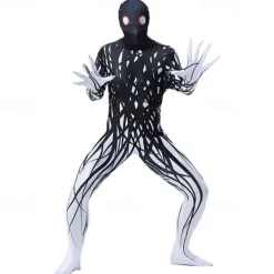 Skeleton Skull Zalgo Monster Halloween Cosplay Costume Bodysuits Carnival Costume Full Body Suit Cosplay Kid's Adults' Men's Boys' Carnival Masquerade Mardi Gras Performance Party Halloween Easy