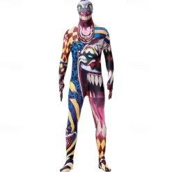 Skeleton Skull Zalgo Monster Halloween Cosplay Costume Bodysuits Carnival Costume Full Body Suit Cosplay Kid's Adults' Men's Boys' Carnival Masquerade Mardi Gras Performance Party Halloween Easy