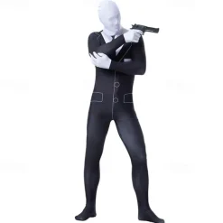 Skeleton Skull Zalgo Monster Halloween Cosplay Costume Bodysuits Carnival Costume Full Body Suit Cosplay Kid's Adults' Men's Boys' Carnival Masquerade Mardi Gras Performance Party Halloween Easy