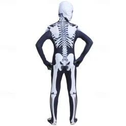 Skeleton Skull Zalgo Monster Halloween Cosplay Costume Bodysuits Carnival Costume Full Body Suit Cosplay Kid's Adults' Men's Boys' Carnival Masquerade Mardi Gras Performance Party Halloween Easy