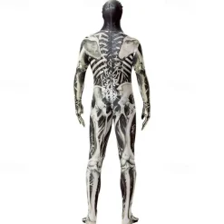 Skeleton Skull Zalgo Monster Halloween Cosplay Costume Bodysuits Carnival Costume Full Body Suit Cosplay Kid's Adults' Men's Boys' Carnival Masquerade Mardi Gras Performance Party Halloween Easy