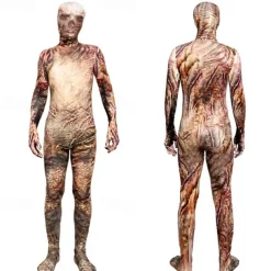 Skeleton Skull Zalgo Monster Halloween Cosplay Costume Bodysuits Carnival Costume Full Body Suit Cosplay Kid's Adults' Men's Boys' Carnival Masquerade Mardi Gras Performance Party Halloween Easy