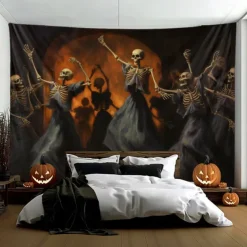 Skeletons Ball Hanging Tapestry Wall Art Large Tapestry Mural Decor Photograph Backdrop Blanket Curtain Home Bedroom Living Room
