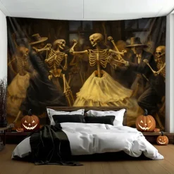 Skeletons Ball Hanging Tapestry Wall Art Large Tapestry Mural Decor Photograph Backdrop Blanket Curtain Home Bedroom Living Room