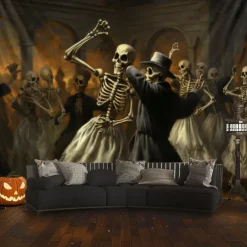 Skeletons Ball Hanging Tapestry Wall Art Large Tapestry Mural Decor Photograph Backdrop Blanket Curtain Home Bedroom Living Room