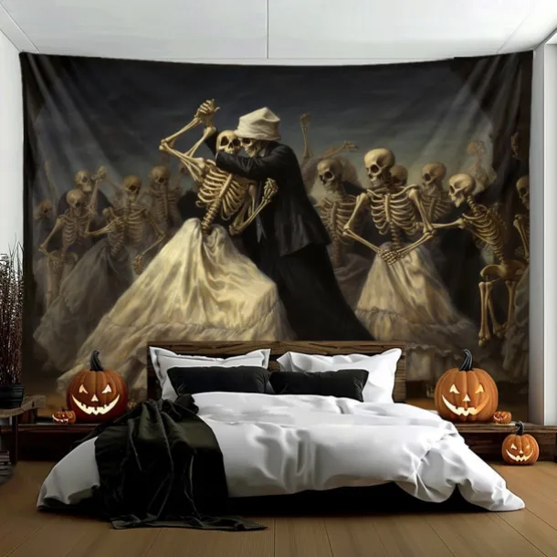 Skeletons Ball Hanging Tapestry Wall Art Large Tapestry Mural Decor Photograph Backdrop Blanket Curtain Home Bedroom Living Room