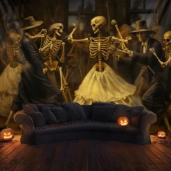 Skeletons Ball Hanging Tapestry Wall Art Large Tapestry Mural Decor Photograph Backdrop Blanket Curtain Home Bedroom Living Room