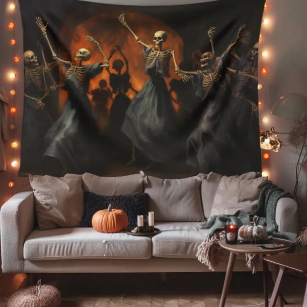 Skeletons Ball Hanging Tapestry Wall Art Large Tapestry Mural Decor Photograph Backdrop Blanket Curtain Home Bedroom Living Room