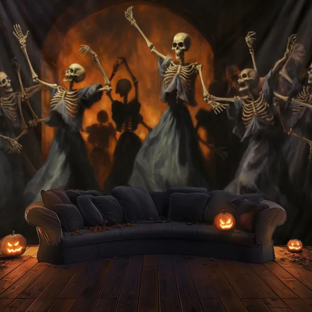 Skeletons Ball Hanging Tapestry Wall Art Large Tapestry Mural Decor Photograph Backdrop Blanket Curtain Home Bedroom Living Room