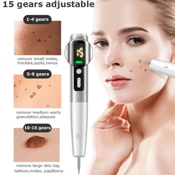 Skin Tag Remover 15 Level Laser Plasma Pen Freckle Mole Warts Removal Lcd Nevus Tattoo Black Spots Remover Blemish Removal