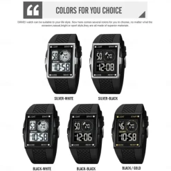 SKMEI 1967 Digital Watch for Men Sport Waterproof Countdown LED Light Electronic Mens Wristwatches Chrono Countdown Reloj Hombre