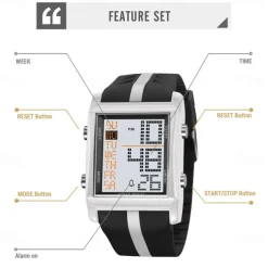 SKMEI 2207 Electronic Men's Student Alarm Clock Night Light Waterproof Electronic Outdoor Sports Watch