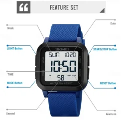 SKMEI 1894 Military Waterproof Digital Watch for Men, Outdoor Shockproof Sport Wristwatch, Fashion Electronic Style