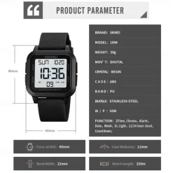 SKMEI 1894 Military Waterproof Digital Watch for Men, Outdoor Shockproof Sport Wristwatch, Fashion Electronic Style