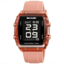 SKMEI 2409 Waterproof Electronic Watch Luxury Outdoor Countdown Stopwatch Digital Wristwatch For Man Women Calendar Led Light Silicone Watch