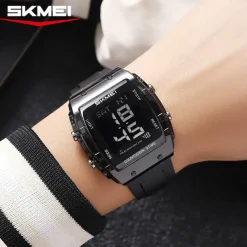 SKMEI 2409 Waterproof Electronic Watch Luxury Outdoor Countdown Stopwatch Digital Wristwatch For Man Women Calendar Led Light Silicone Watch
