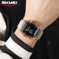 SKMEI 2409 Waterproof Electronic Watch Luxury Outdoor Countdown Stopwatch Digital Wristwatch For Man Women Calendar Led Light Silicone Watch